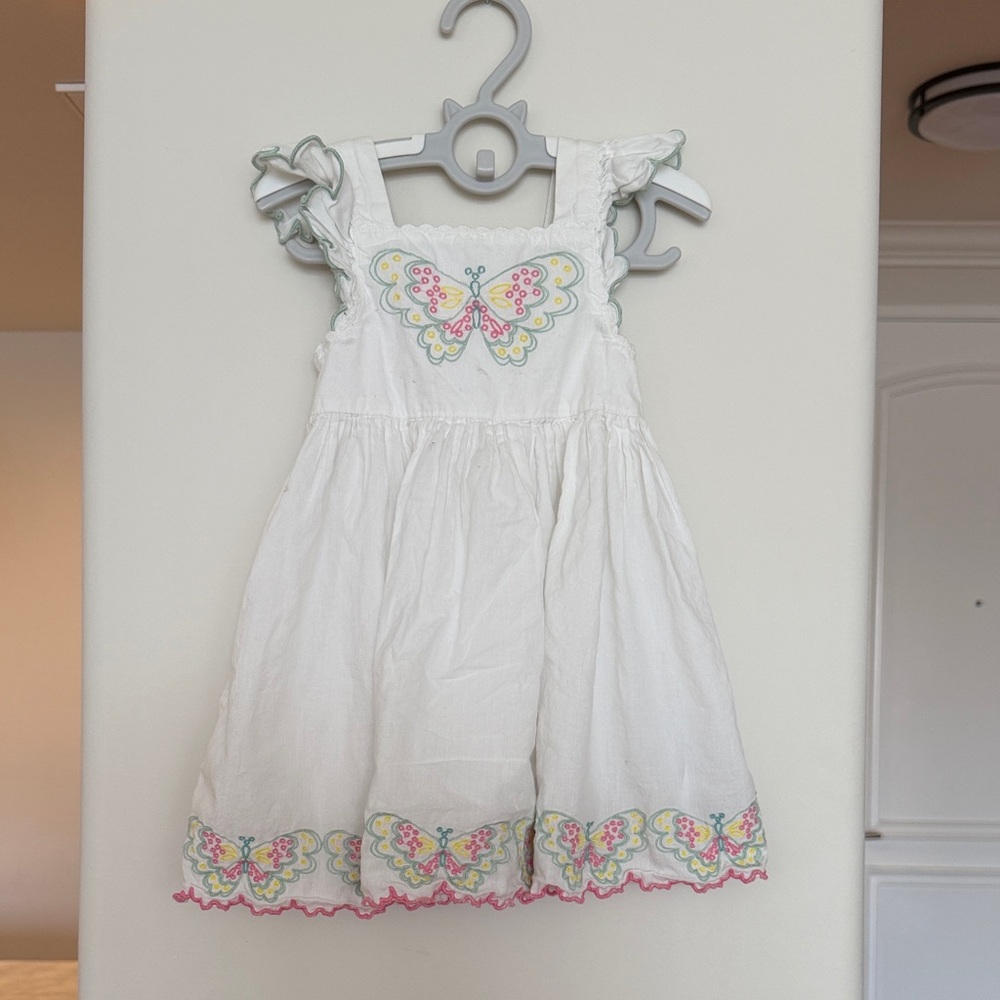 Stella McCartney White Dress with Butterfly Embroidery